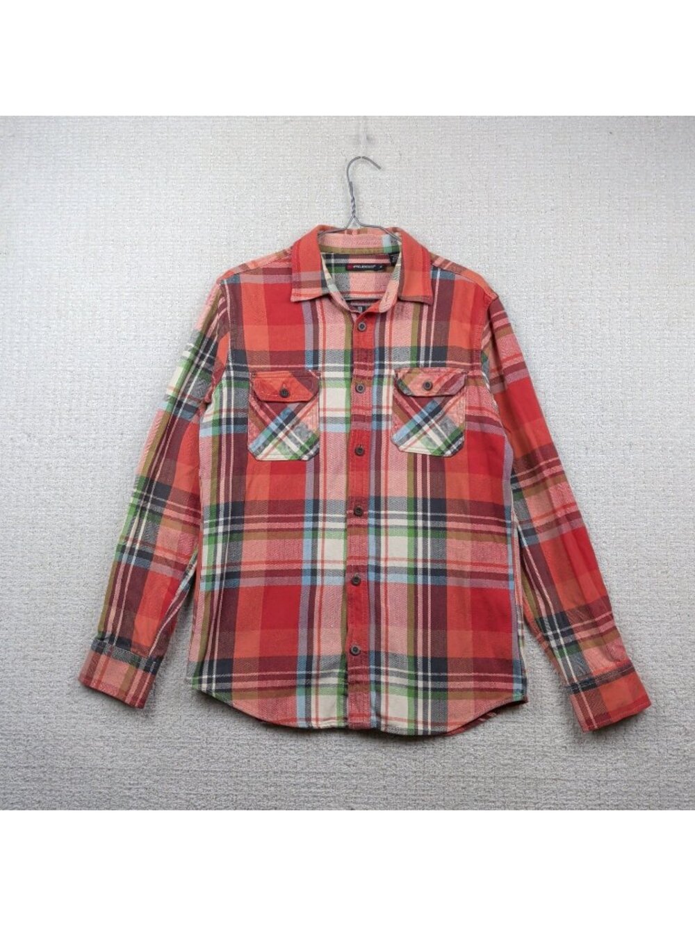 Projek RAW Plaid Button Front Long Sleeve Shirt Men Sz M Western Cowboy Rodeo